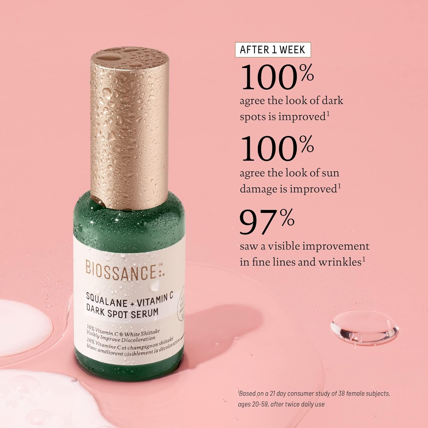 biossance squalane + vitamin c dark spot face serum – 10% vitamin c serum & white shiitake – hydrating, fragrance free, non irritating, for daily use for all skin types biossance squalane + vitamin c dark spot face serum – 10% vitamin c serum & white shiitake – hydrating, fragrance free, non irritating, for daily use for all skin types