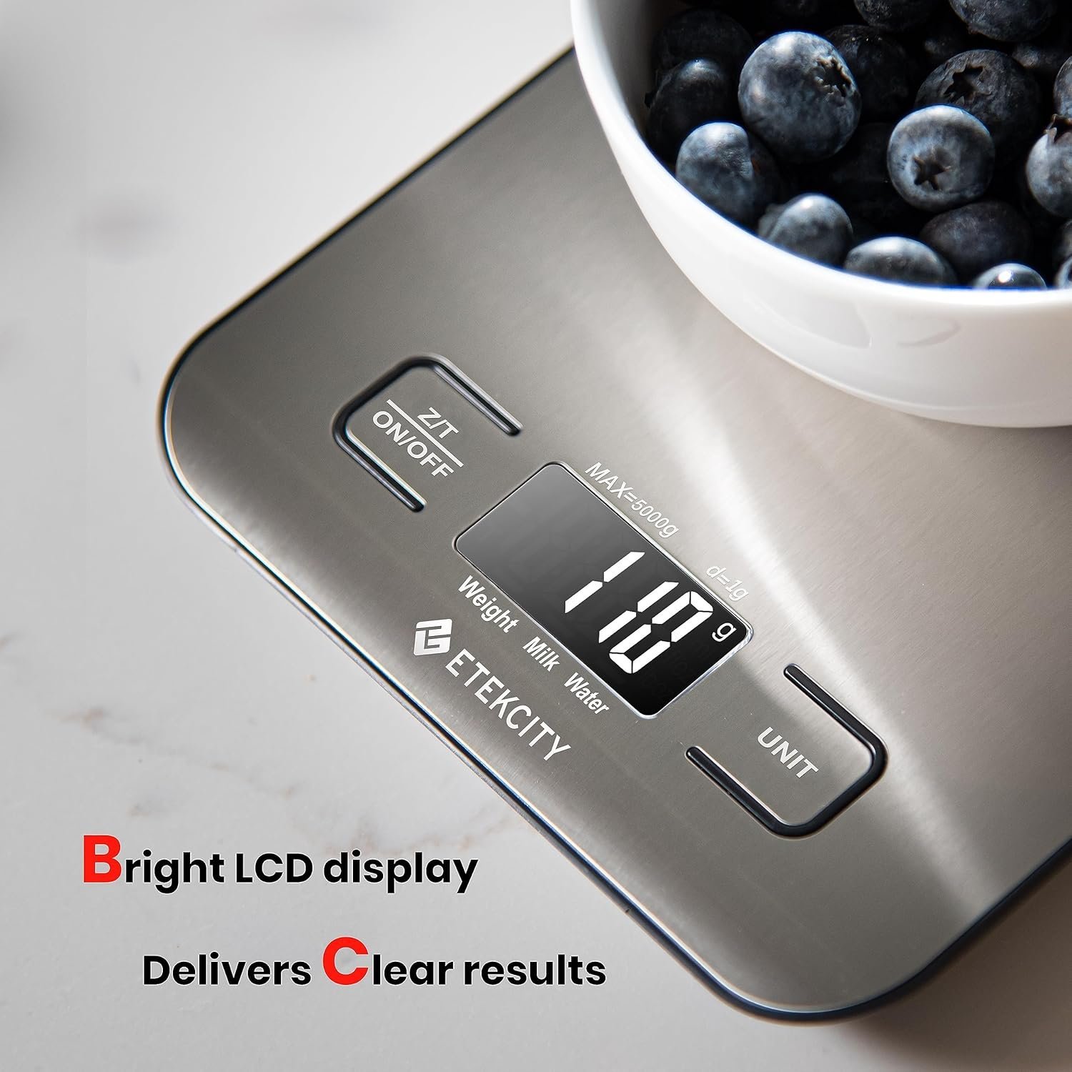 etekcity food kitchen scale, digital grams and ounces for weight loss, baking, cooking, keto and meal prep, lcd display, medium, 304 stainless steel etekcity food kitchen scale, digital grams and ounces for weight loss, baking, cooking, keto and meal prep, lcd display, medium, 304 stainless steel
