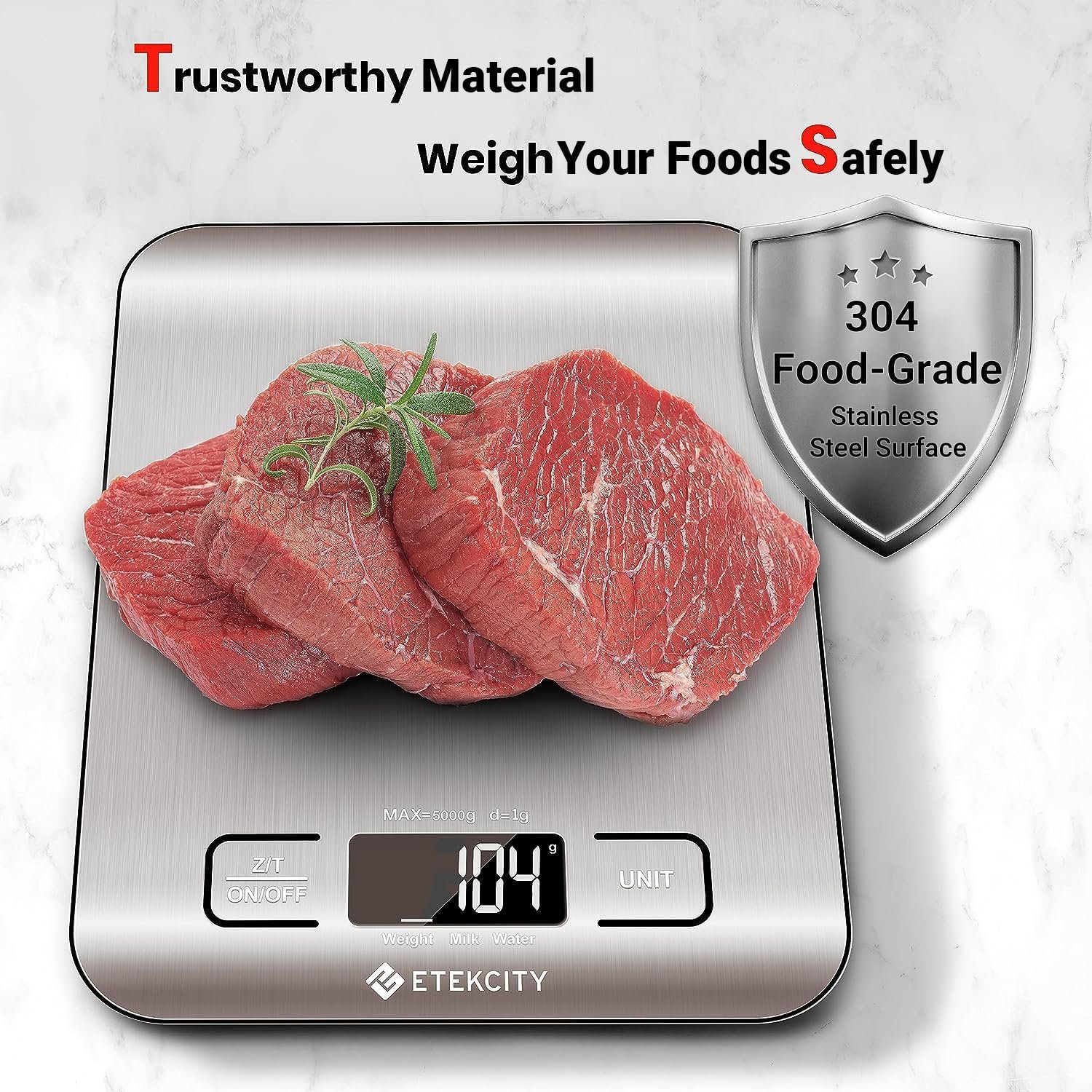 etekcity food kitchen scale, digital grams and ounces for weight loss, baking, cooking, keto and meal prep, lcd display, medium, 304 stainless steel etekcity food kitchen scale, digital grams and ounces for weight loss, baking, cooking, keto and meal prep, lcd display, medium, 304 stainless steel
