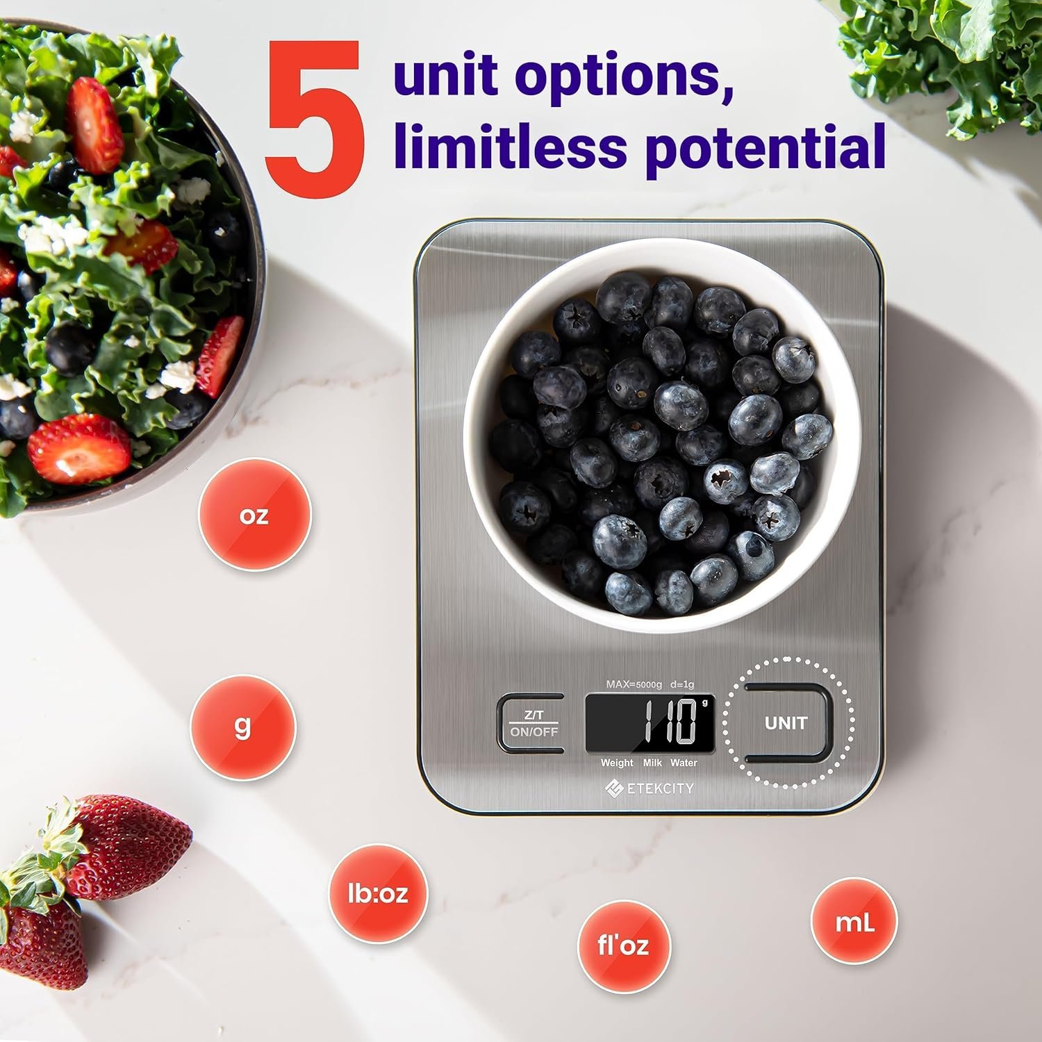 etekcity food kitchen scale, digital grams and ounces for weight loss, baking, cooking, keto and meal prep, lcd display, medium, 304 stainless steel etekcity food kitchen scale, digital grams and ounces for weight loss, baking, cooking, keto and meal prep, lcd display, medium, 304 stainless steel