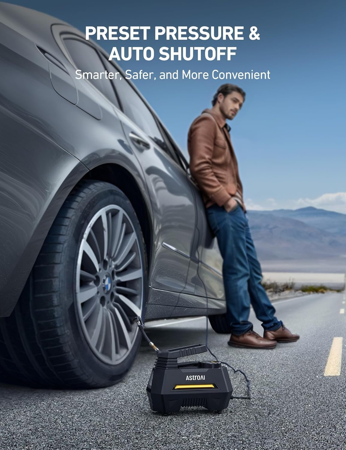 astroai tire inflator portable air compressor air pump for car tires car accessories, 9.8ft cord 12v dc powered auto pump with digital pressure gauge, emergency led light for bicycle, balloons, yellow astroai tire inflator portable air compressor air pump for car tires car accessories, 9.8ft cord 12v dc powered auto pump with digital pressure gauge, emergency led light for bicycle, balloons, yellow