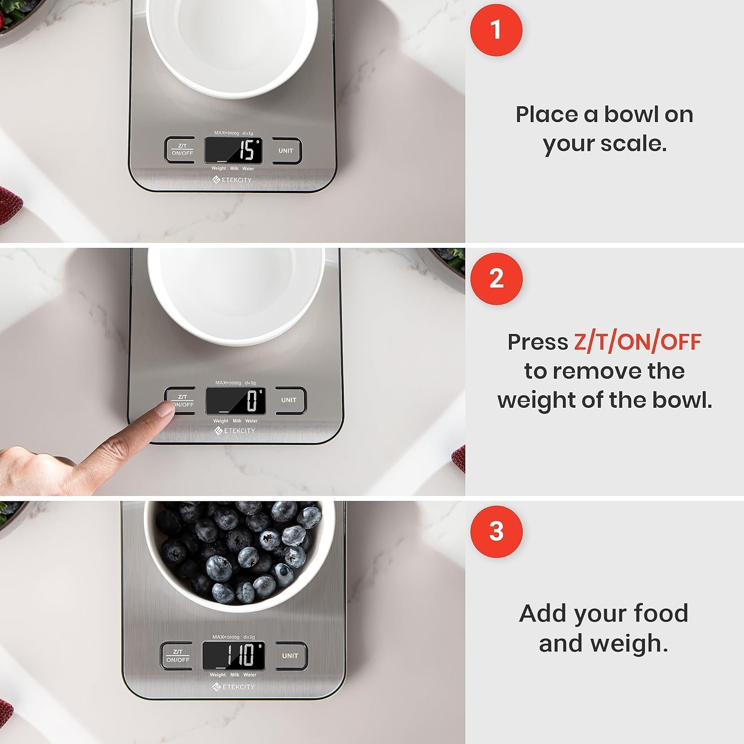 etekcity food kitchen scale, digital grams and ounces for weight loss, baking, cooking, keto and meal prep, lcd display, medium, 304 stainless steel etekcity food kitchen scale, digital grams and ounces for weight loss, baking, cooking, keto and meal prep, lcd display, medium, 304 stainless steel