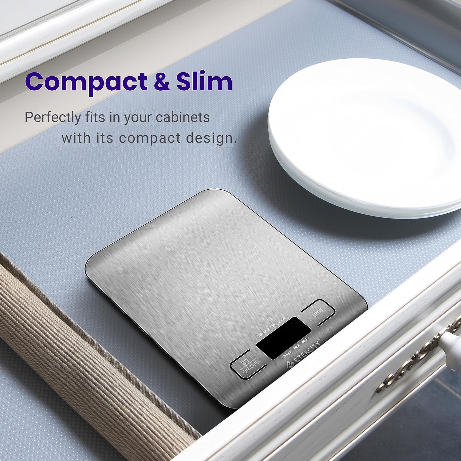 etekcity food kitchen scale, digital grams and ounces for weight loss, baking, cooking, keto and meal prep, lcd display, medium, 304 stainless steel etekcity food kitchen scale, digital grams and ounces for weight loss, baking, cooking, keto and meal prep, lcd display, medium, 304 stainless steel